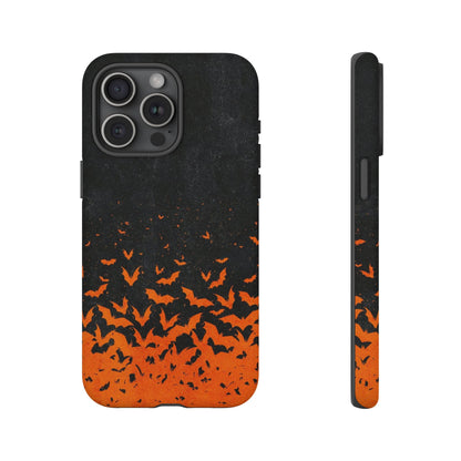 Halloween Orange Bat Swarm Phone Case — Tough Protective iPhone Cover