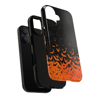 Halloween Orange Bat Swarm Phone Case — Tough Protective iPhone Cover