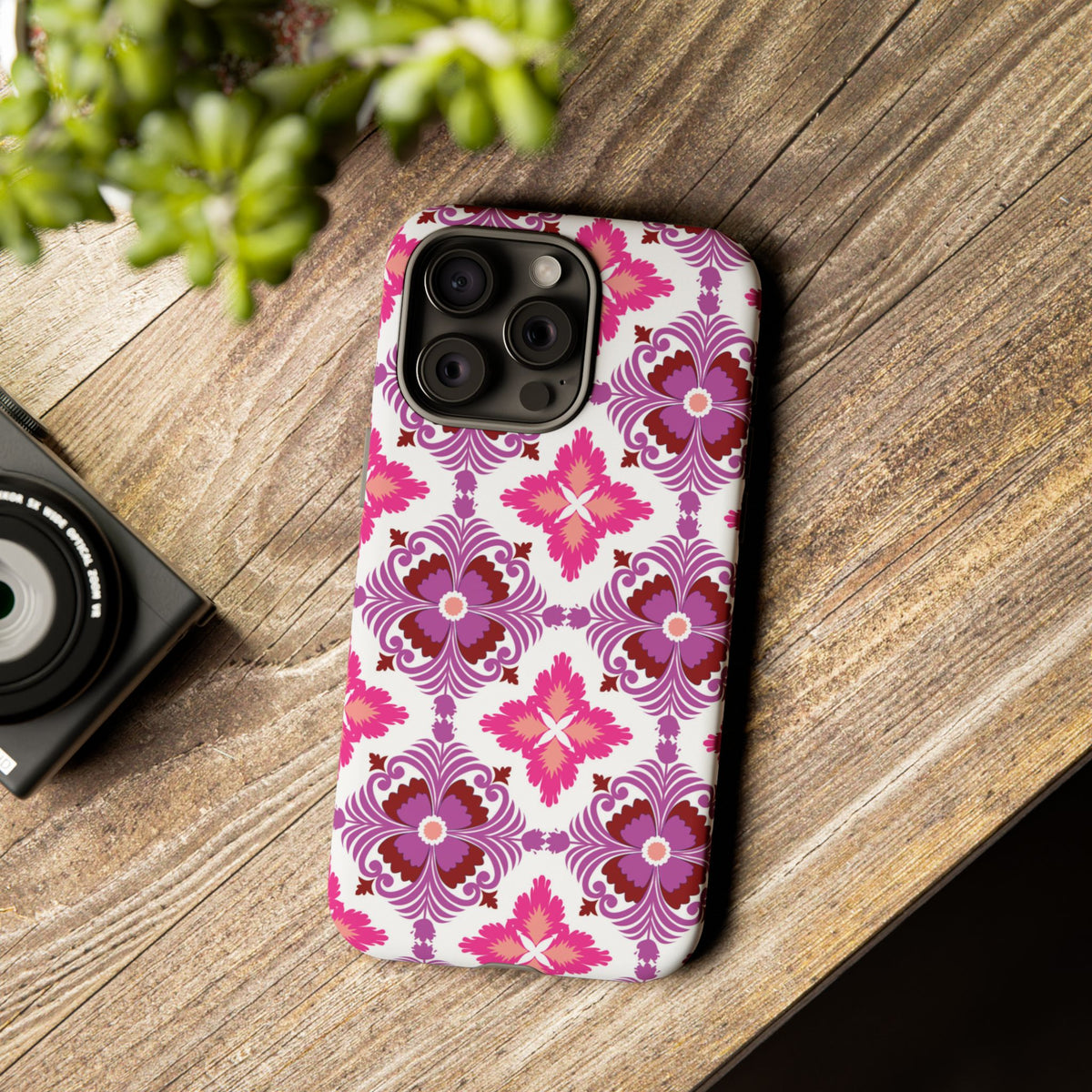 Pink Tile Floral Phone Case