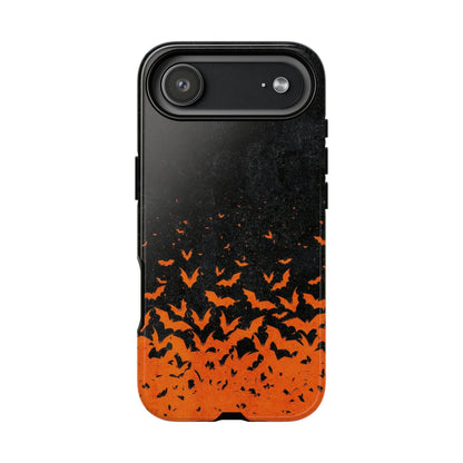 Halloween Orange Bat Swarm Phone Case — Tough Protective iPhone Cover