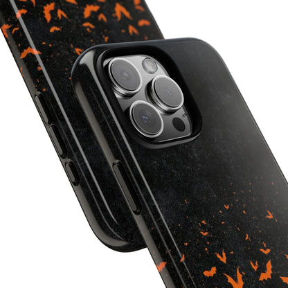 Halloween Orange Bat Swarm Phone Case — Tough Protective iPhone Cover