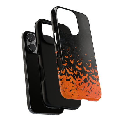 Halloween Orange Bat Swarm Phone Case — Tough Protective iPhone Cover