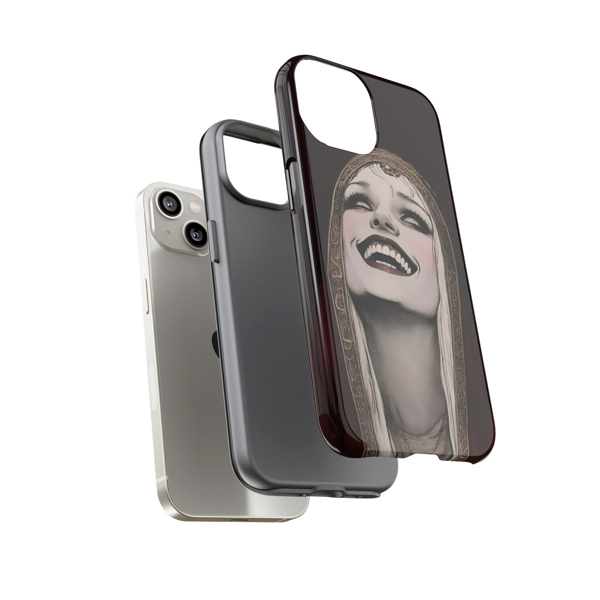 Phone Case — Gothic Laughing Nun Dark Art Protective Cover