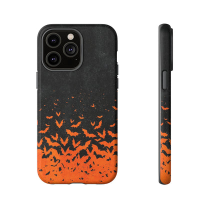 Halloween Orange Bat Swarm Phone Case — Tough Protective iPhone Cover