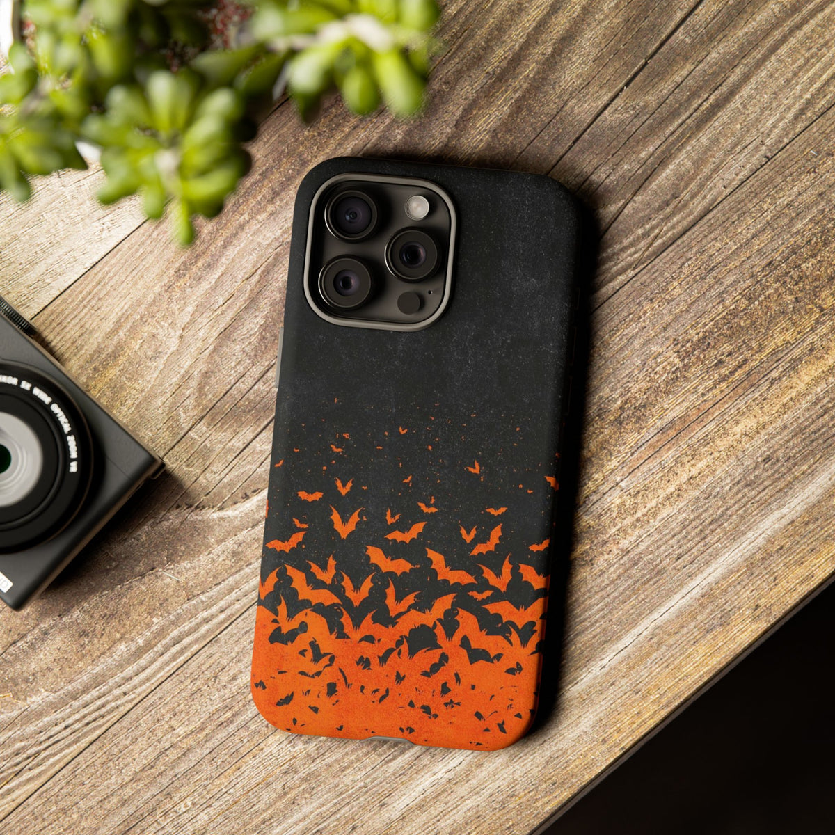 Halloween Orange Bat Swarm Phone Case — Tough Protective iPhone Cover