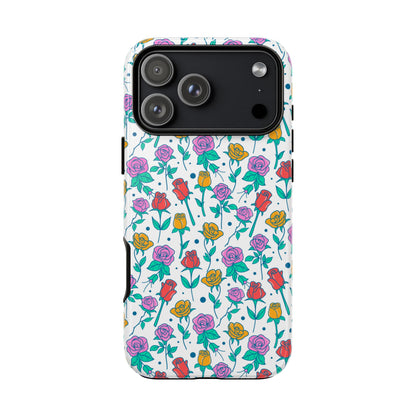 Floral Garden Tough Phone Case — Colorful Rose Pattern