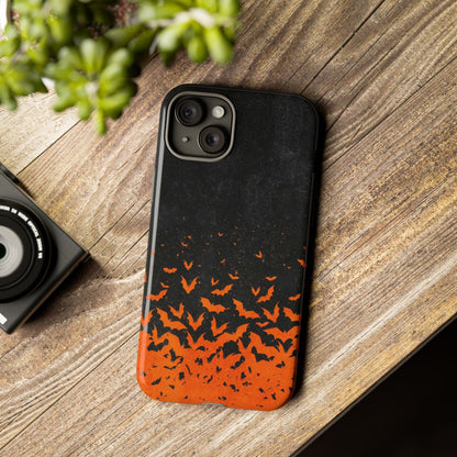 Halloween Orange Bat Swarm Phone Case — Tough Protective iPhone Cover