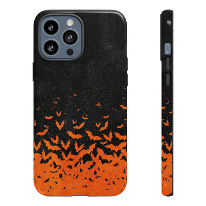 Halloween Orange Bat Swarm Phone Case — Tough Protective iPhone Cover
