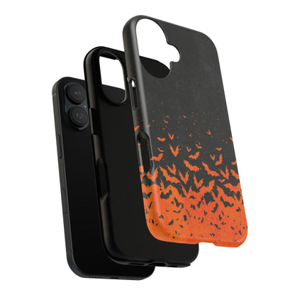 Halloween Orange Bat Swarm Phone Case — Tough Protective iPhone Cover