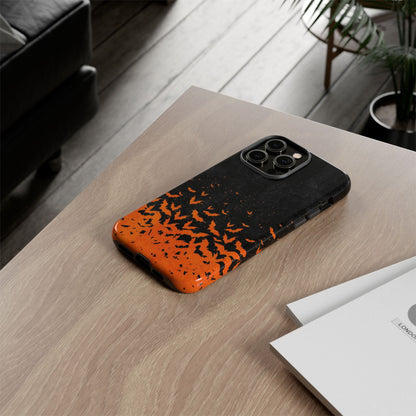 Halloween Orange Bat Swarm Phone Case — Tough Protective iPhone Cover