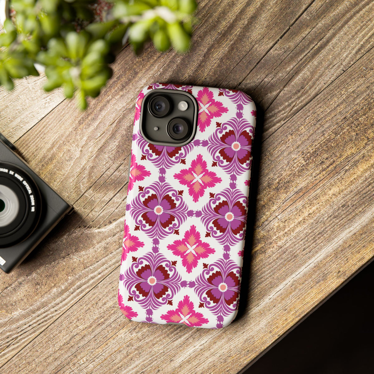 Pink Tile Floral Phone Case