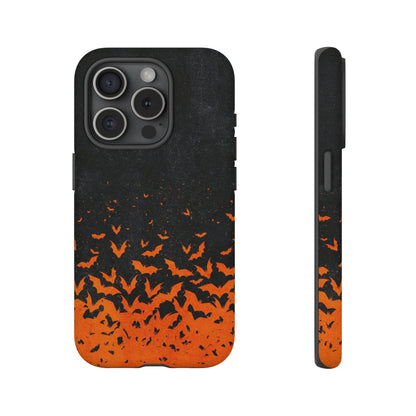 Halloween Orange Bat Swarm Phone Case — Tough Protective iPhone Cover