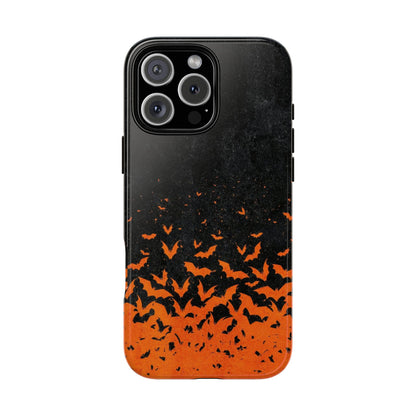 Halloween Orange Bat Swarm Phone Case — Tough Protective iPhone Cover