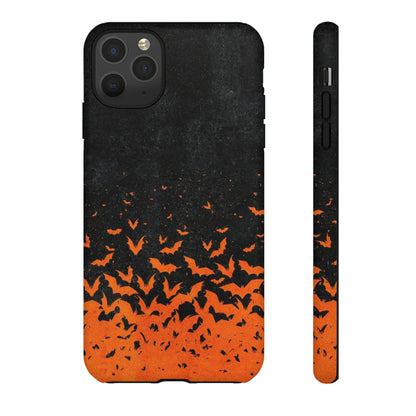 Halloween Orange Bat Swarm Phone Case — Tough Protective iPhone Cover