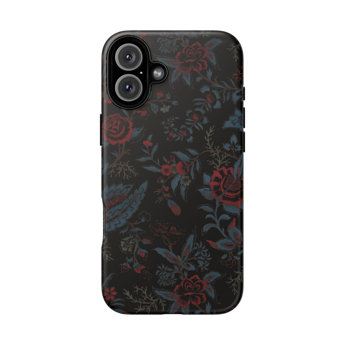 Floral Noir Tough Phone Case — Dark Rose Protective Cover