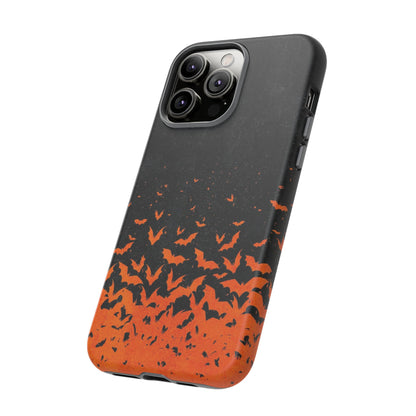 Halloween Orange Bat Swarm Phone Case — Tough Protective iPhone Cover