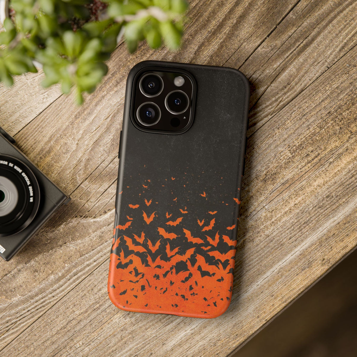 Halloween Orange Bat Swarm Phone Case — Tough Protective iPhone Cover