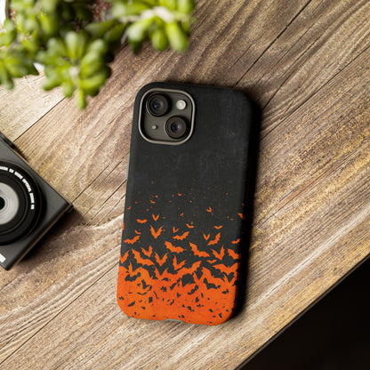Halloween Orange Bat Swarm Phone Case — Tough Protective iPhone Cover
