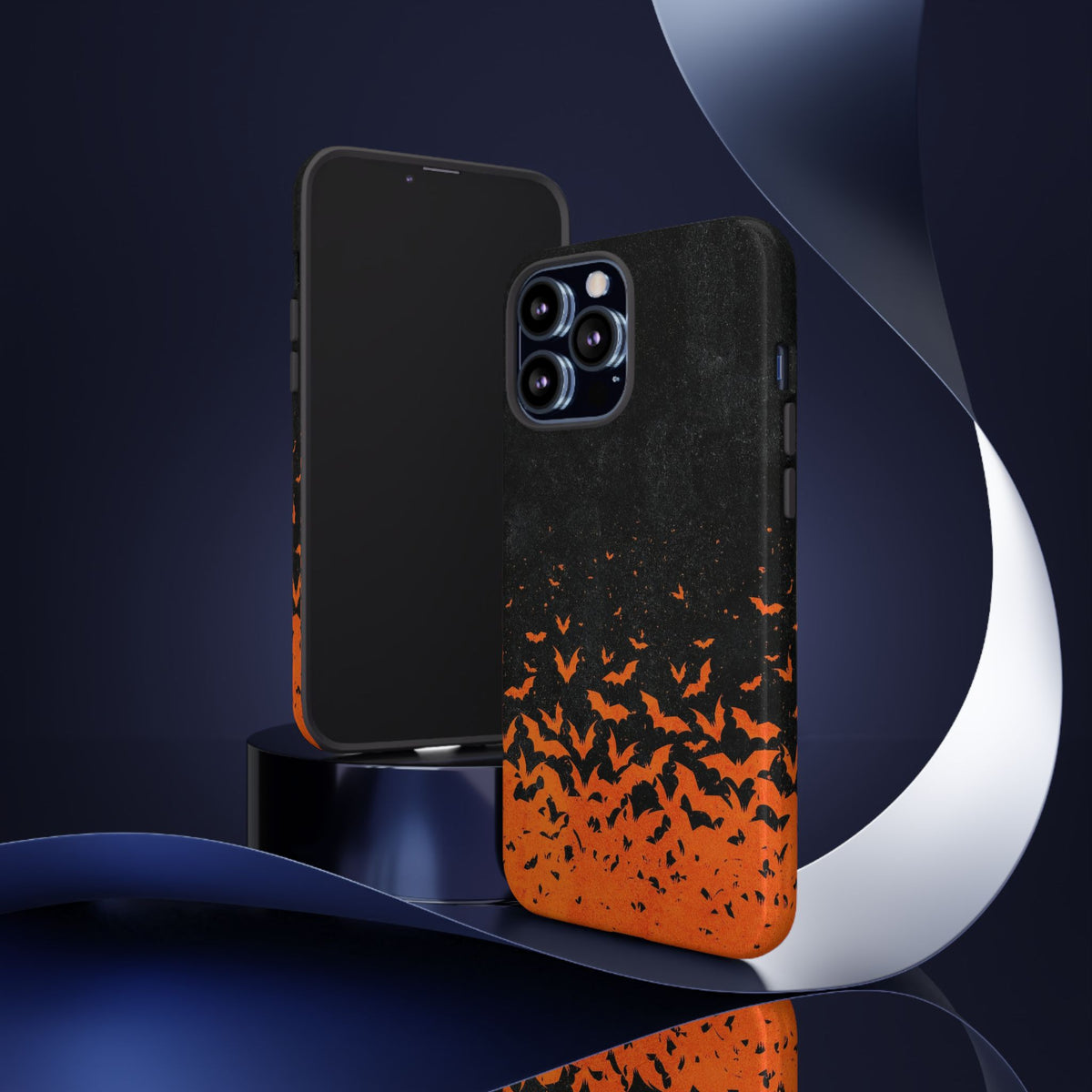 Halloween Orange Bat Swarm Phone Case — Tough Protective iPhone Cover