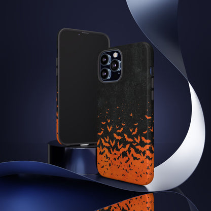 Halloween Orange Bat Swarm Phone Case — Tough Protective iPhone Cover