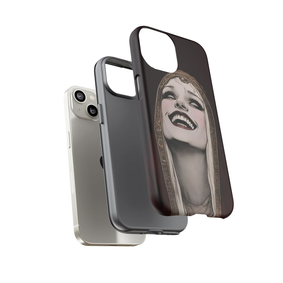Phone Case — Gothic Laughing Nun Dark Art Protective Cover