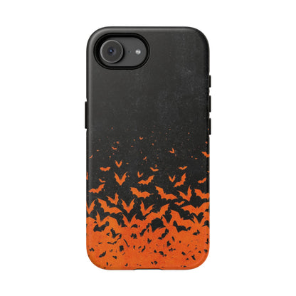 Halloween Orange Bat Swarm Phone Case — Tough Protective iPhone Cover