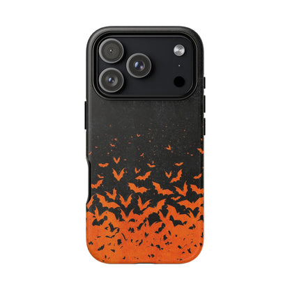 Halloween Orange Bat Swarm Phone Case — Tough Protective iPhone Cover