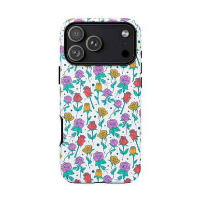 Floral Garden Tough Phone Case — Colorful Rose Pattern