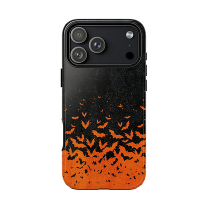 Halloween Orange Bat Swarm Phone Case — Tough Protective iPhone Cover