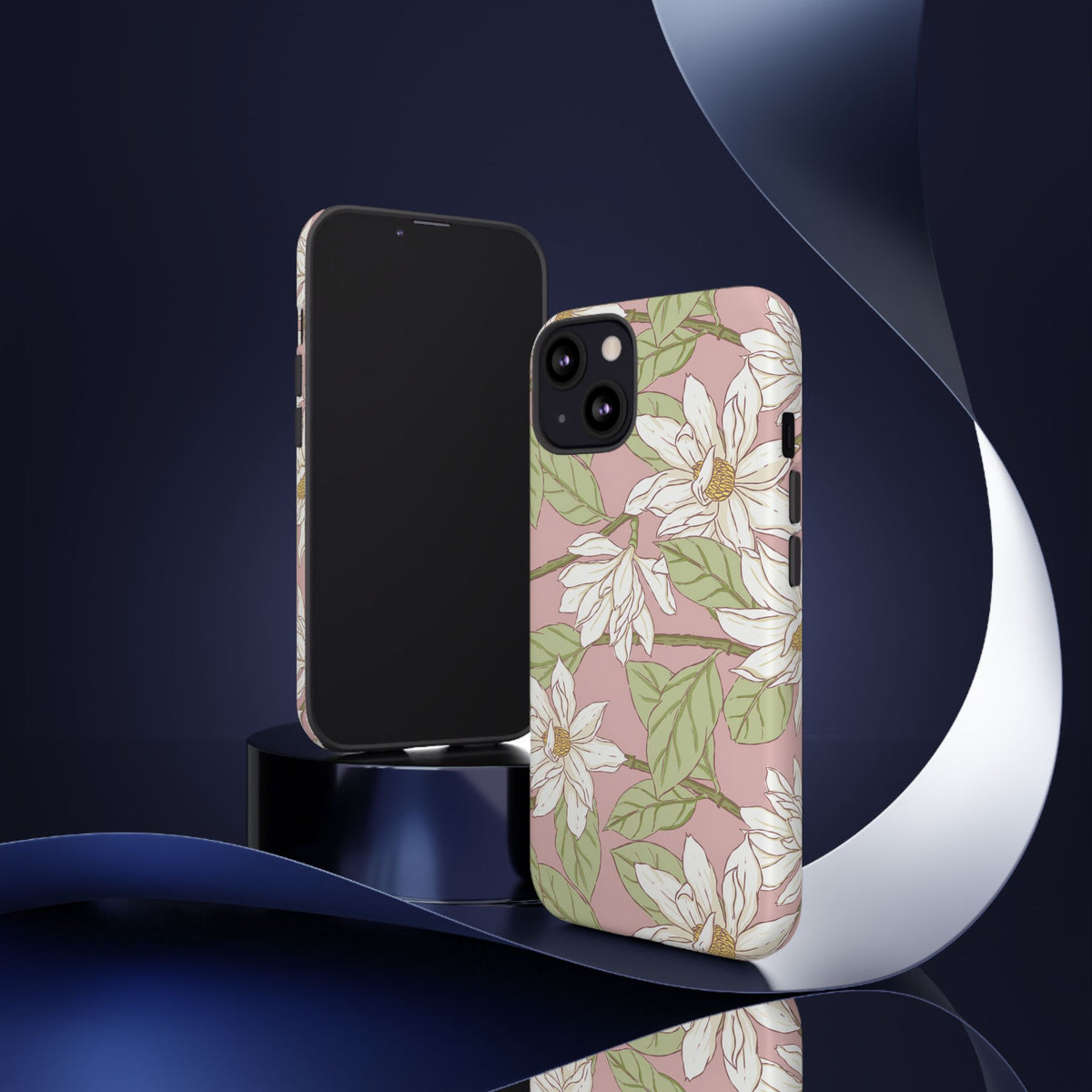 Floral Magnolia Tough Phone Case — Pink Botanical Protective Case