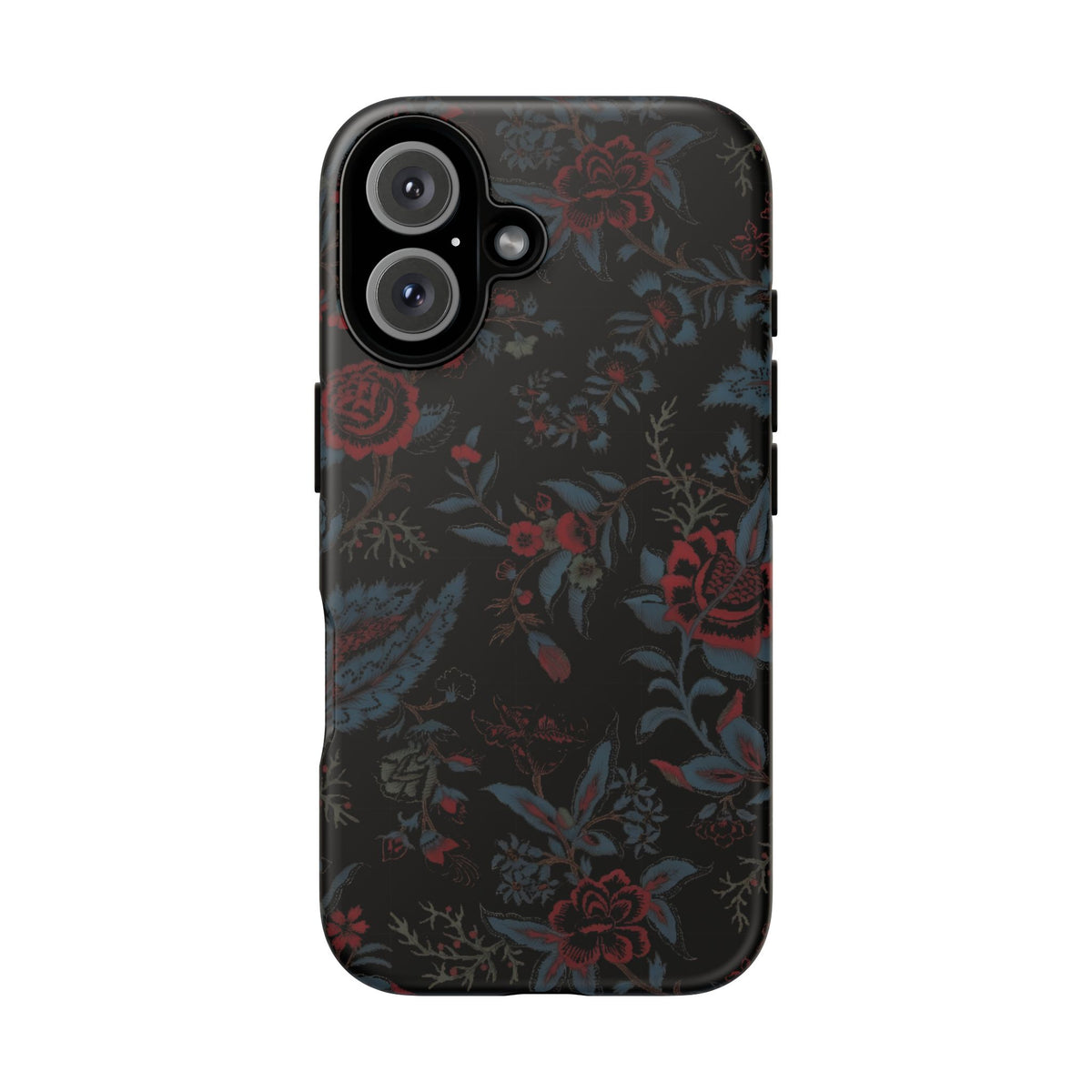 Floral Noir Tough Phone Case — Dark Rose Protective Cover