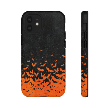 Halloween Orange Bat Swarm Phone Case — Tough Protective iPhone Cover