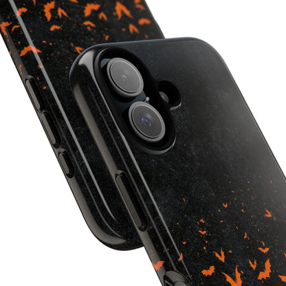 Halloween Orange Bat Swarm Phone Case — Tough Protective iPhone Cover