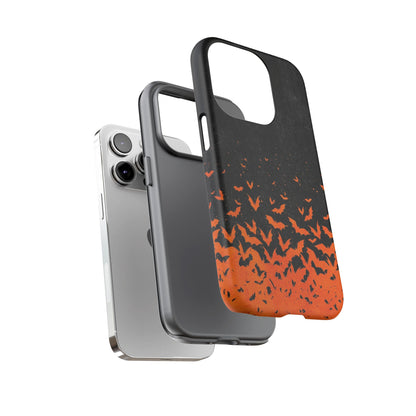 Halloween Orange Bat Swarm Phone Case — Tough Protective iPhone Cover