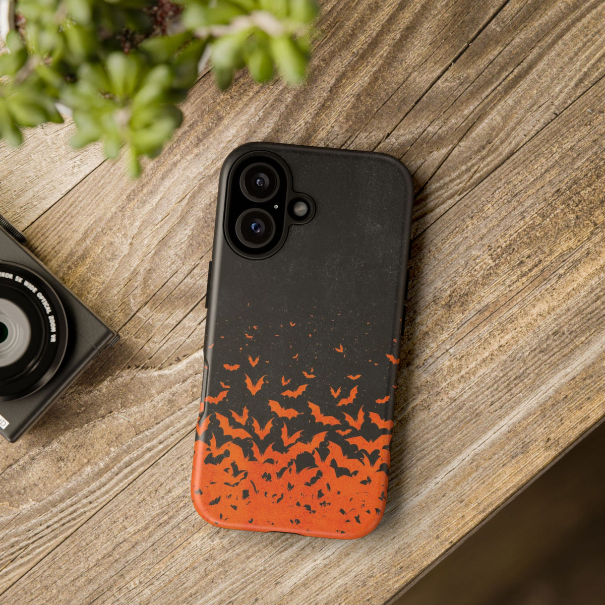 Halloween Orange Bat Swarm Phone Case — Tough Protective iPhone Cover