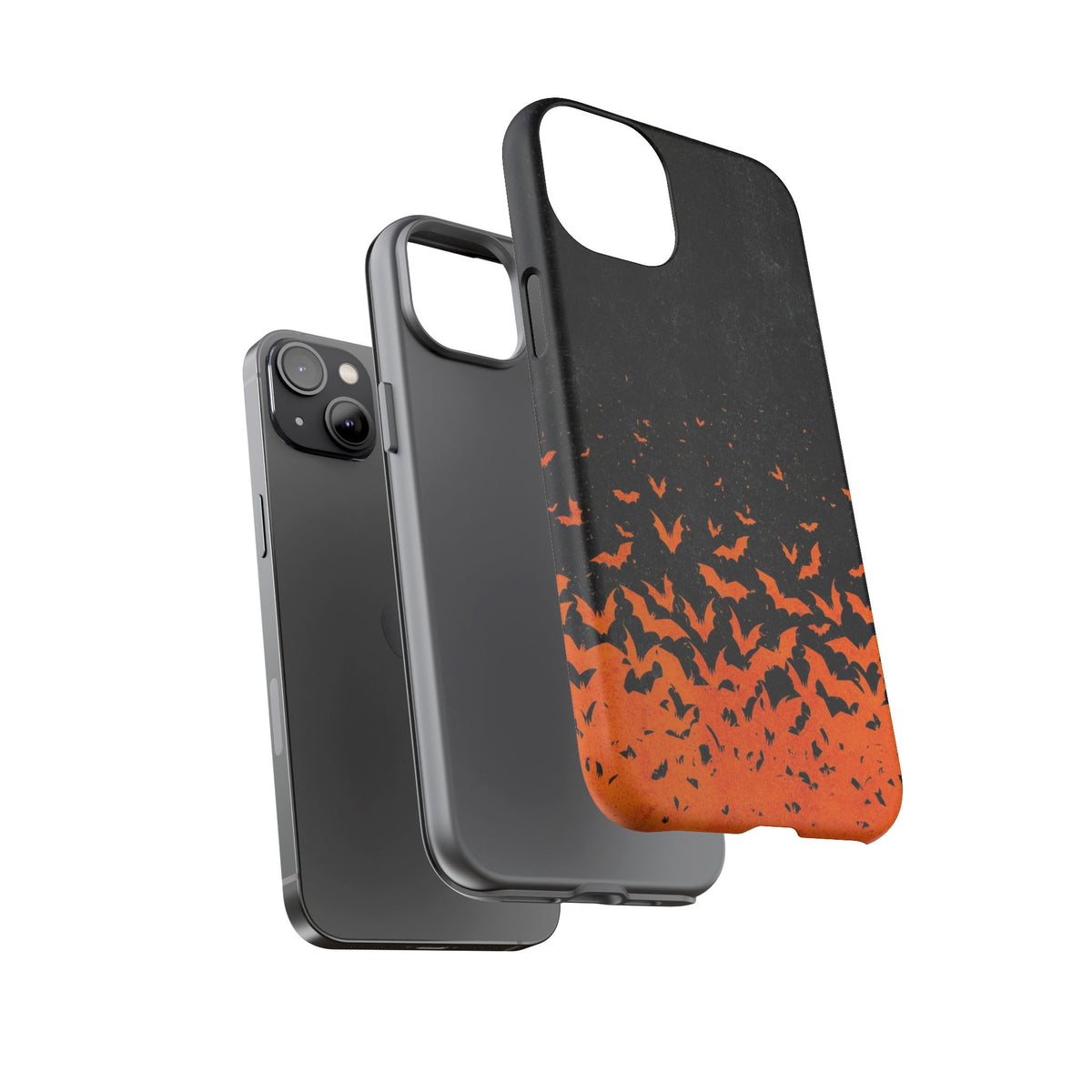 Halloween Orange Bat Swarm Phone Case — Tough Protective iPhone Cover