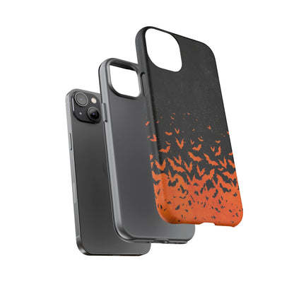 Halloween Orange Bat Swarm Phone Case — Tough Protective iPhone Cover
