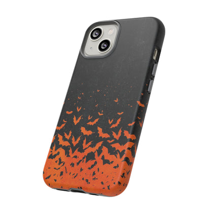 Halloween Orange Bat Swarm Phone Case — Tough Protective iPhone Cover