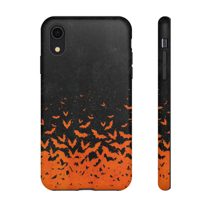 Halloween Orange Bat Swarm Phone Case — Tough Protective iPhone Cover