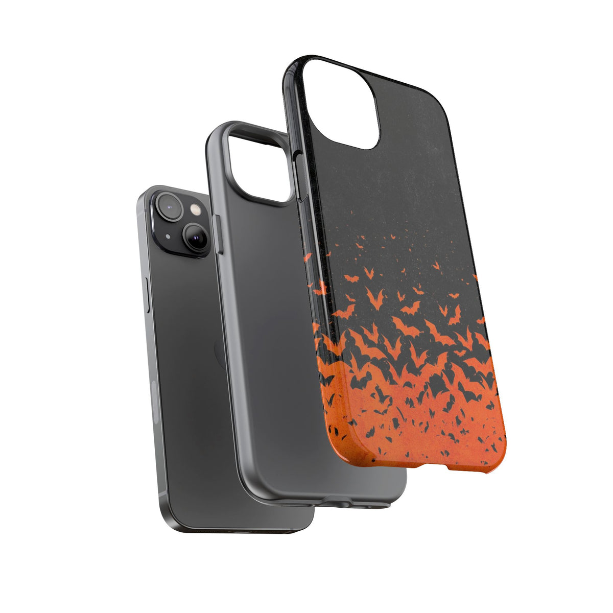Halloween Orange Bat Swarm Phone Case — Tough Protective iPhone Cover