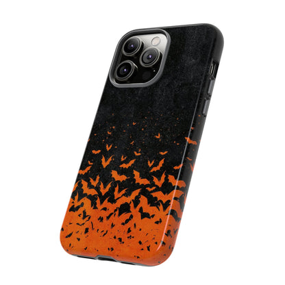 Halloween Orange Bat Swarm Phone Case — Tough Protective iPhone Cover