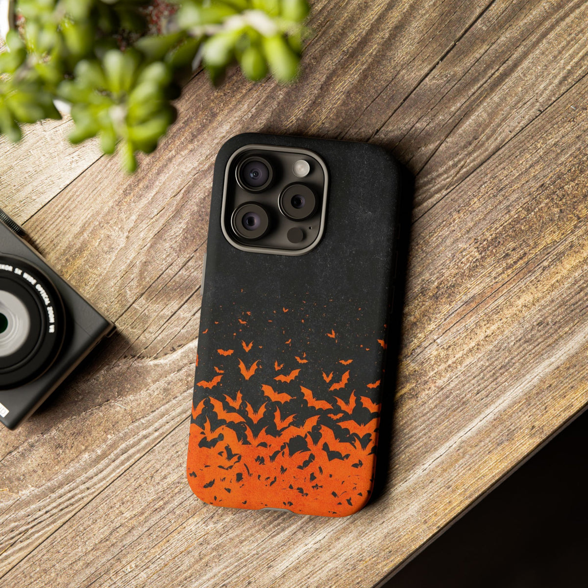 Halloween Orange Bat Swarm Phone Case — Tough Protective iPhone Cover