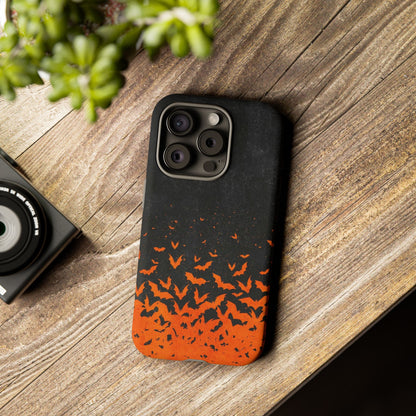 Halloween Orange Bat Swarm Phone Case — Tough Protective iPhone Cover