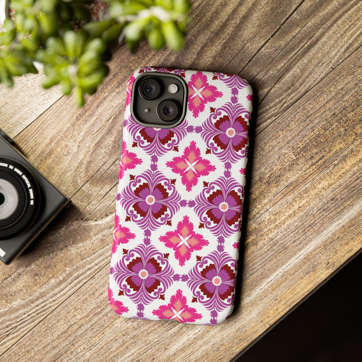 Pink Tile Floral Phone Case