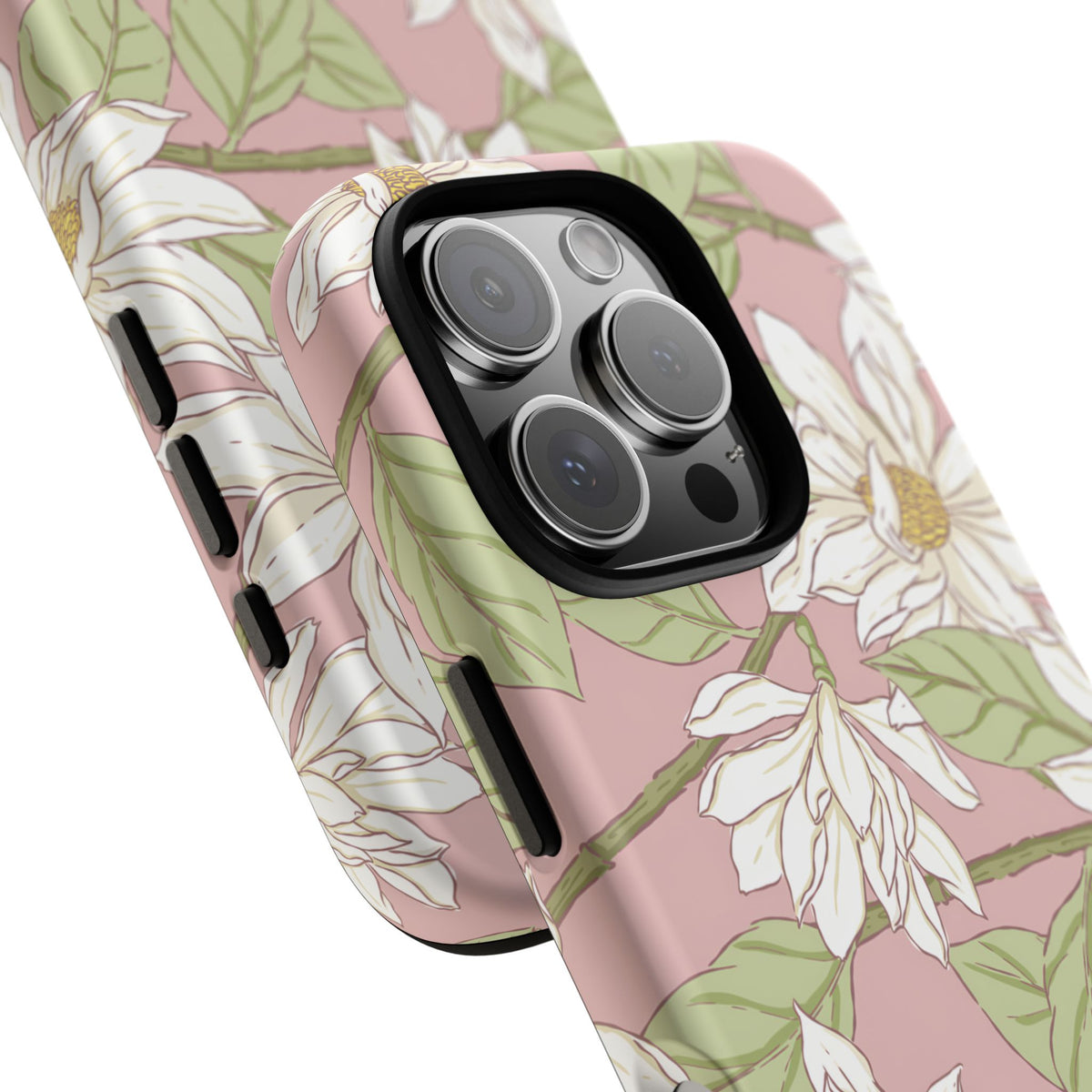 Floral Magnolia Tough Phone Case — Pink Botanical Protective Case
