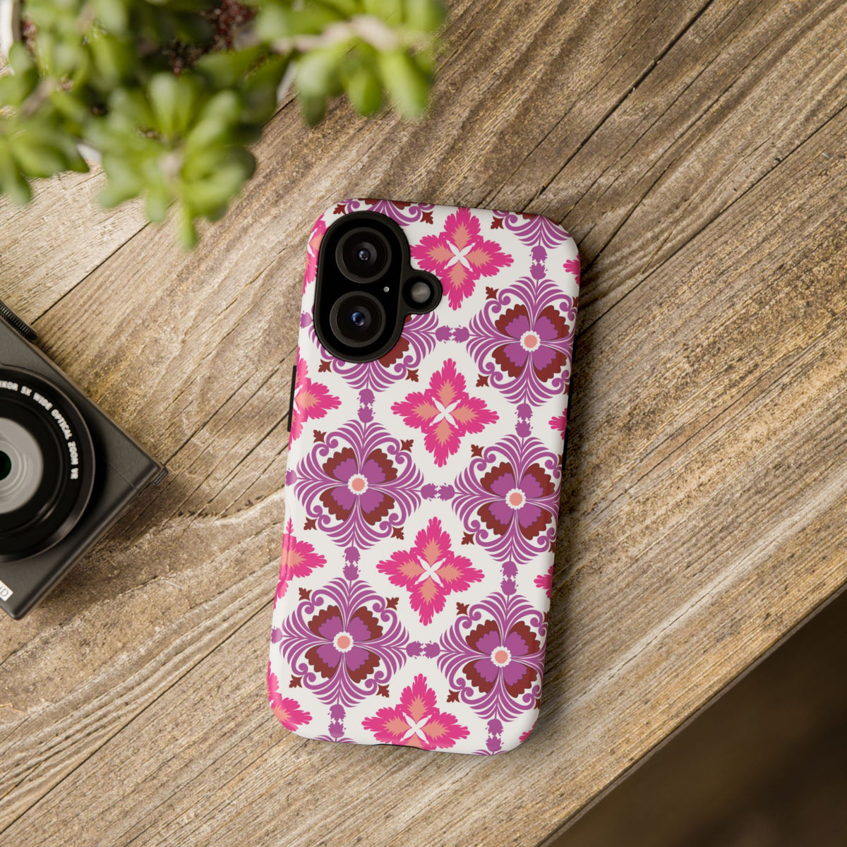 Pink Tile Floral Phone Case