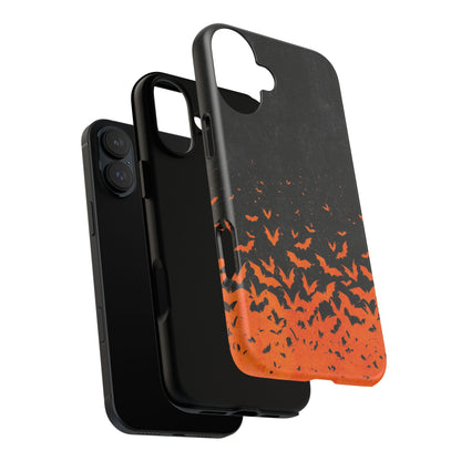 Halloween Orange Bat Swarm Phone Case — Tough Protective iPhone Cover