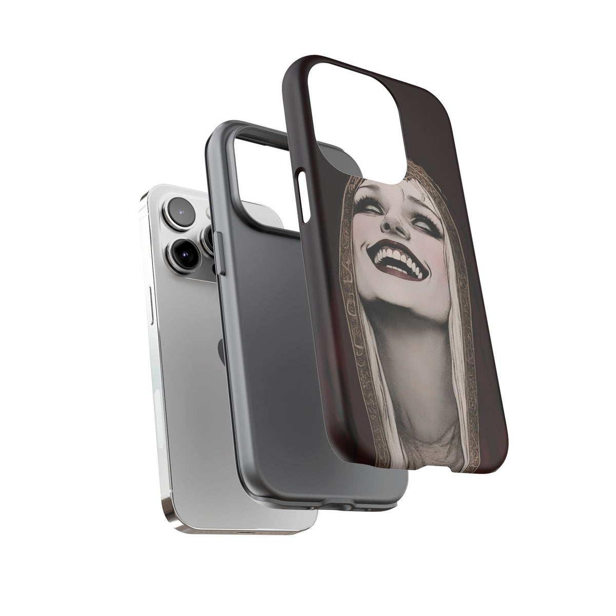 Phone Case — Gothic Laughing Nun Dark Art Protective Cover