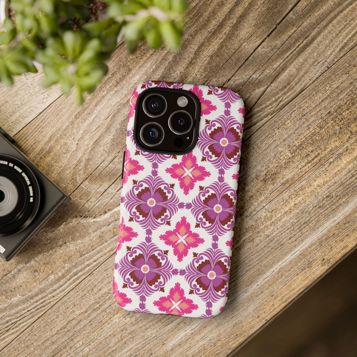 Pink Tile Floral Phone Case