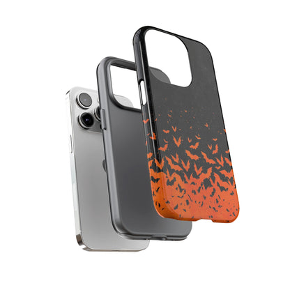 Halloween Orange Bat Swarm Phone Case — Tough Protective iPhone Cover